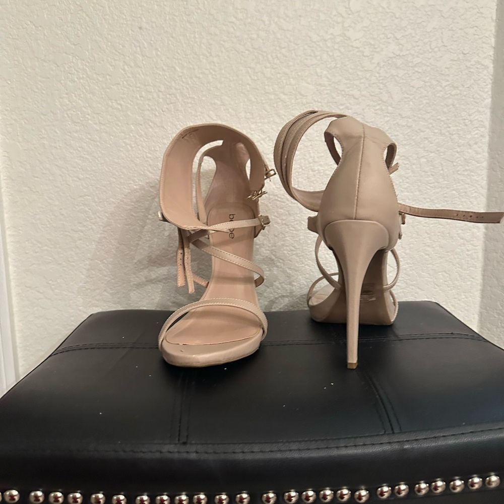 bebe Nude Strappy Heels